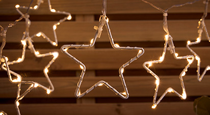 Warm White Star Shaped LED String Christmas Lights