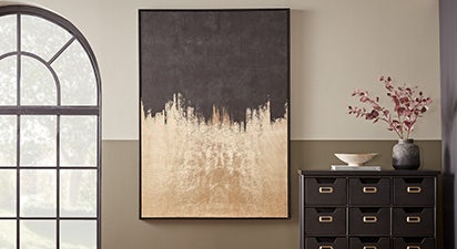Golden Abstract Framed Canvas