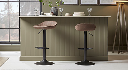 Two Grant Bar Stools - Brown