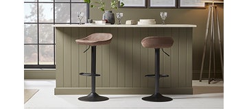 Two Grant Bar Stools - Brown