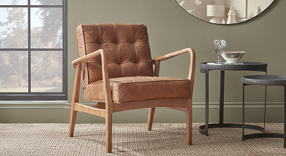 Oaken Tan Leather Armchair