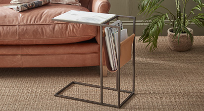 Side Table with Magazine Rack