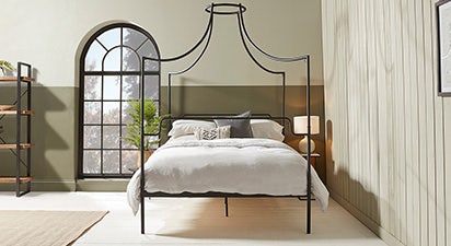 Canopy King Size Metal Bed Frame