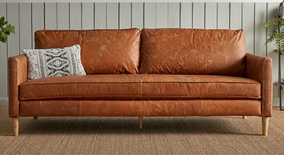 Lincoln Tan Leather Sofa