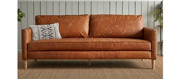 Lincoln Tan Leather Sofa