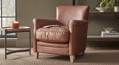 Arlo Tan Leather Armchair