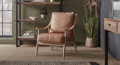 Raven Tan Leather Occasional Chair