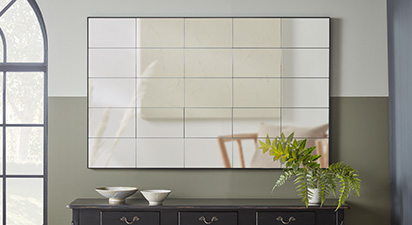 Aged Glass Panel Mirror