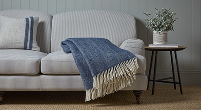 Navy Wool Throw