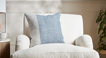 Blue Blocks Wool Cushion Cover