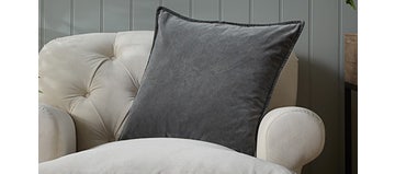 Charcoal Velvet Cushion Cover