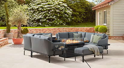 Belgravia 7E - U Shaped Sofa Combo with Fire Pit Table 