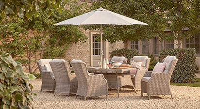 Hampshire 6S - 6 Seat Dining Set - Grey