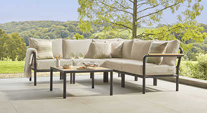 Palma Corner Sofa Set - Black