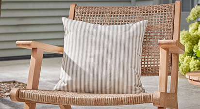 Falmouth Taupe Ticking Stripe Cushion