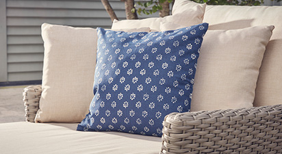Eden Leaf Block Printed Cushion