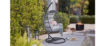 Bondi Hanging Egg Chair - Grey