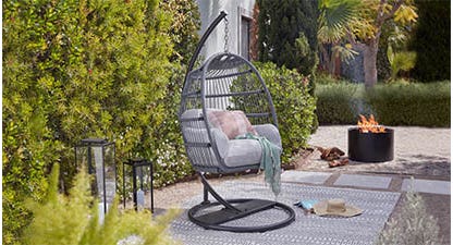 Bondi Hanging Egg Chair - Grey