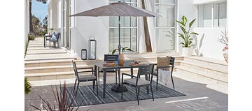 Dawson 4S - 4 Seat Dining Set with Parasol