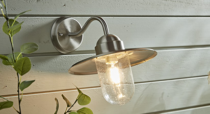 Lilium Fisherman Wall Light - Brushed Steel