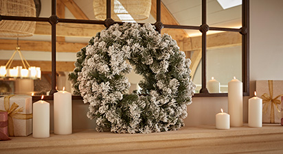Snowy Pine Christmas Wreath