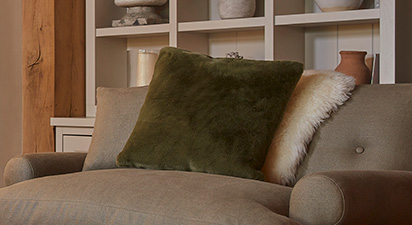 Green Faux Fur Cushion