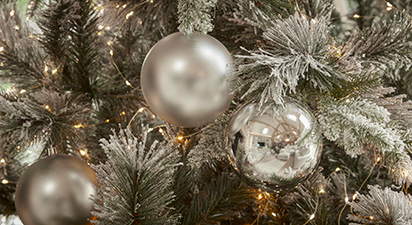 Silver Shatterproof Luxury Baubles 10cm - Pack of 6