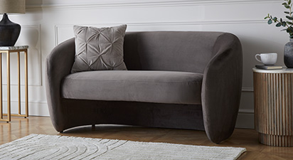 Keeley Curved Grey Sofa