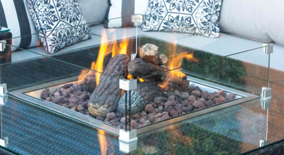 Ceramic Logs and Lava for Square Firepit