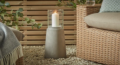 Large Cement Candle Holder