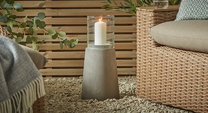 Extra Large Cement Candle Holder