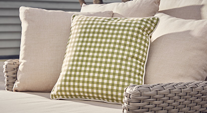 Sage Green Gingham Cushion 40x40cm