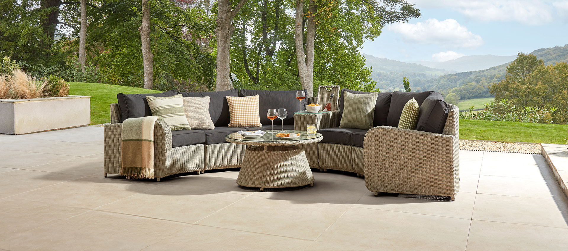 Outdoor half moon sofa sales