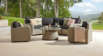 Arc 40 - Half Moon Sofa with Coffee Table & Armchairs - Light Grey