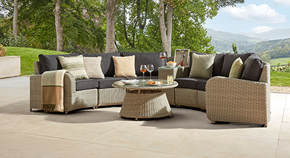 Arc 1 - Half Moon Sofa with Coffee Table and Drinks Cooler