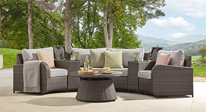 Arc 32 - Half Moon Sofa with Coffee Table - Grey