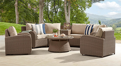 Arc 40 - Half Moon Sofa with Coffee Table & Armchairs - Natural