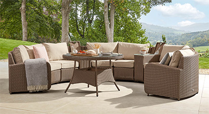Arc 45 - Half Moon Sofa with Dining Table - Natural