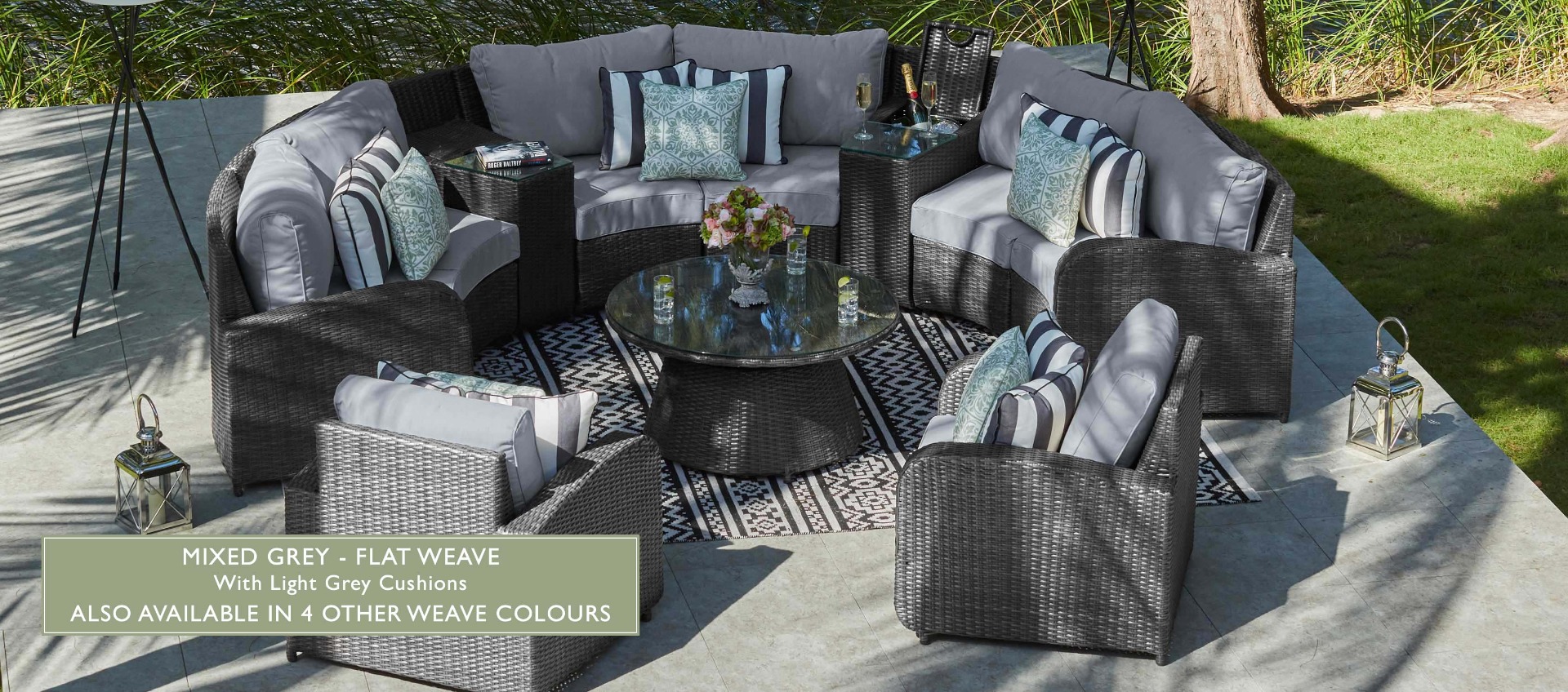 Wicker table top with cooler