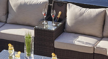 1 X ARMREST TABLE (with drinks holder) BROWN