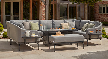 Belgravia 7F - U Shaped Sofa with Gas Fire Pit and Bench
