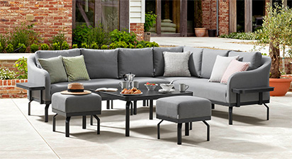 Belgravia 2B - Extended Corner Sofa with Coffee Table & Footstools