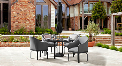 Belgravia 4R - 4 Seat Dining Set with Round Table