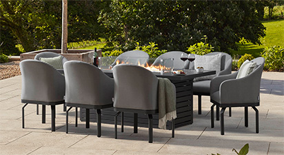 Belgravia 8SF - 8 Seat Dining Set with Fire Pit Table