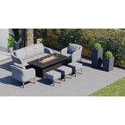 Belgravia 11E - 3 Seat Sofa Set with Gas Fire Pit Dining Table & Footstools