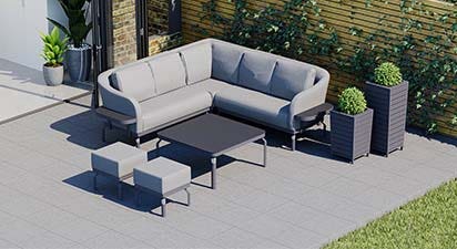 Belgravia 1B - Corner Sofa with Coffee Table and Footstools