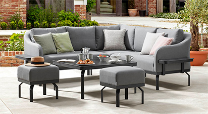 Belgravia 1B - Corner Sofa with Coffee Table and Footstools