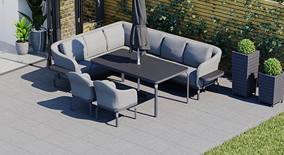 Belgravia 2L - Extended Corner Sofa and Dining Combo with Dining Chairs