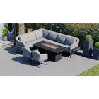 Belgravia 2M - Extended Corner Sofa Combo with Gas Fire Pit Dining Table & Dining Chairs
