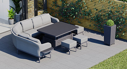 Belgravia 3S - Extended Angled Corner Sofa with Rising Table & Footstools